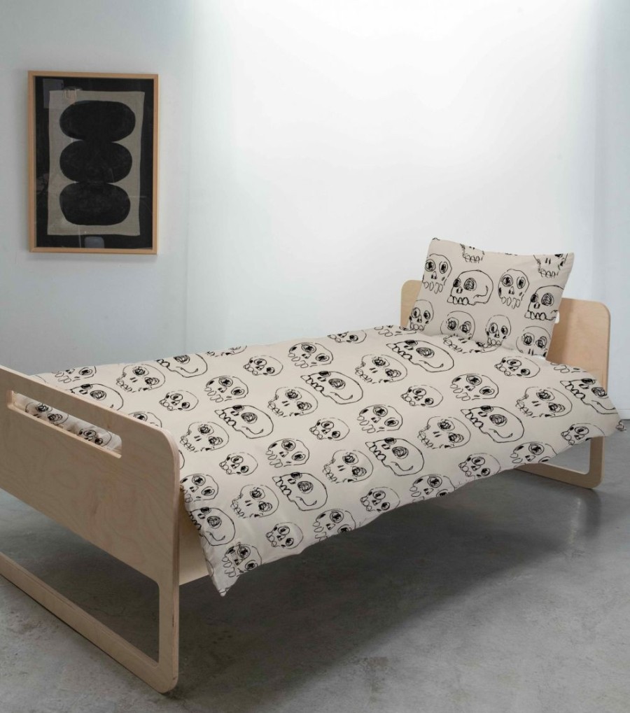 Girls * | New Arrivals Super Soft Scribbled Skulls Bedding Set