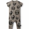 Babies * | Sale Online Faded Skulls Overall