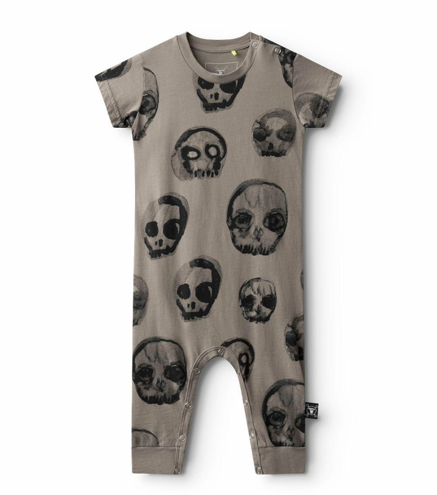 Babies * | Sale Online Faded Skulls Overall