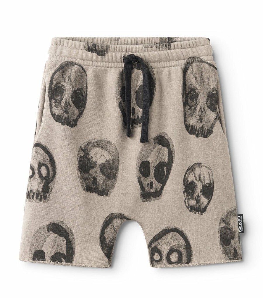 Girls * | New Arrivals Faded Skulls Rounded Sweatshorts