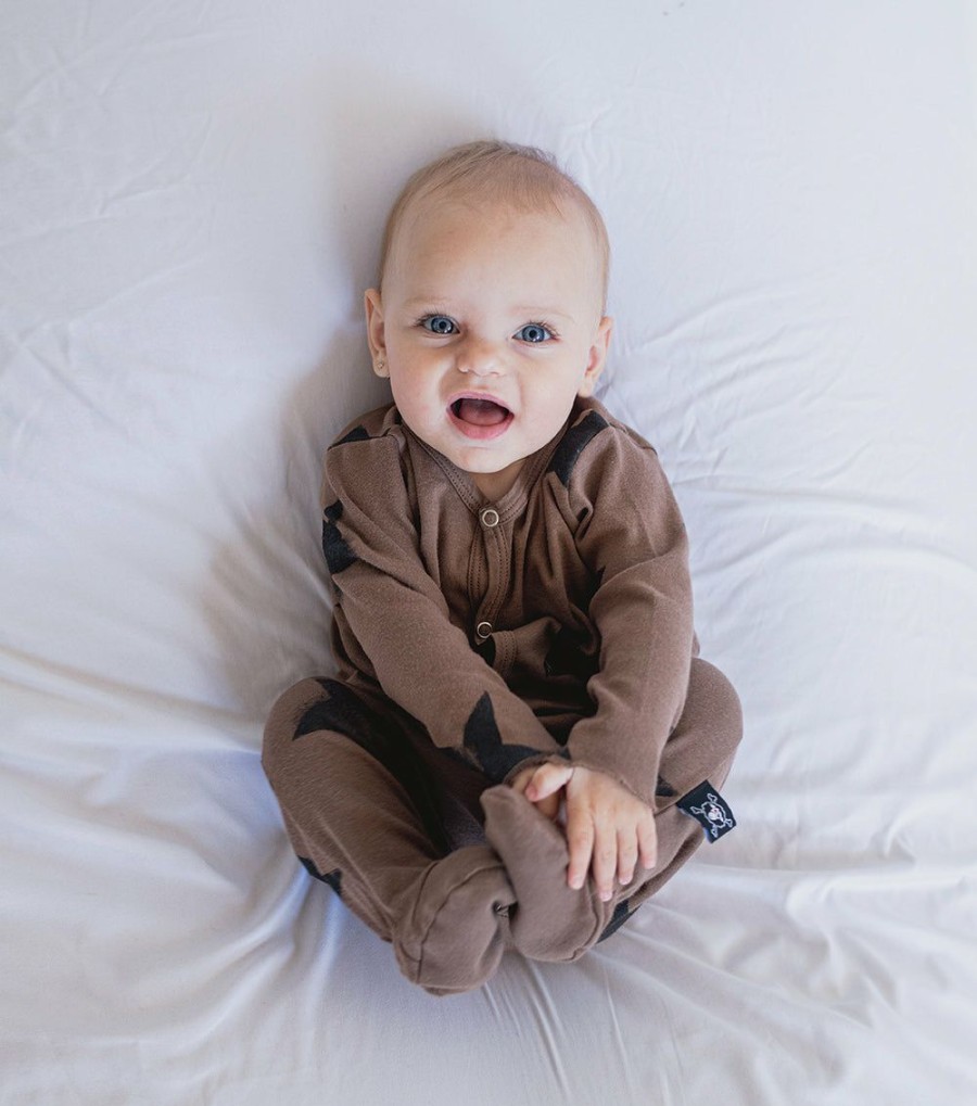 Babies * | Best Sellers Faded Star Footed Overall