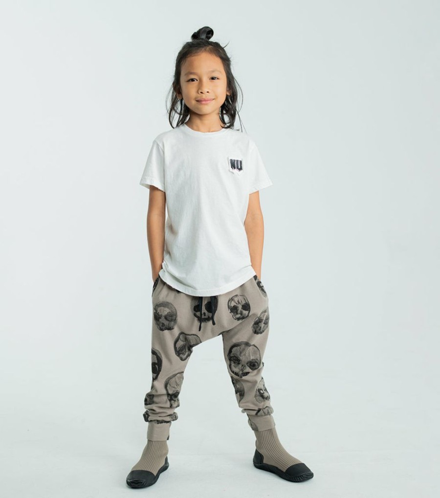 Girls * | Clearance Light Faded Skulls Baggy Pants